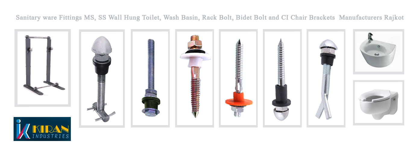 Wall Hung CI Chair Bracket - MS - SS Wall Hung Bidet Bolt - Bidet Rack Bolt  